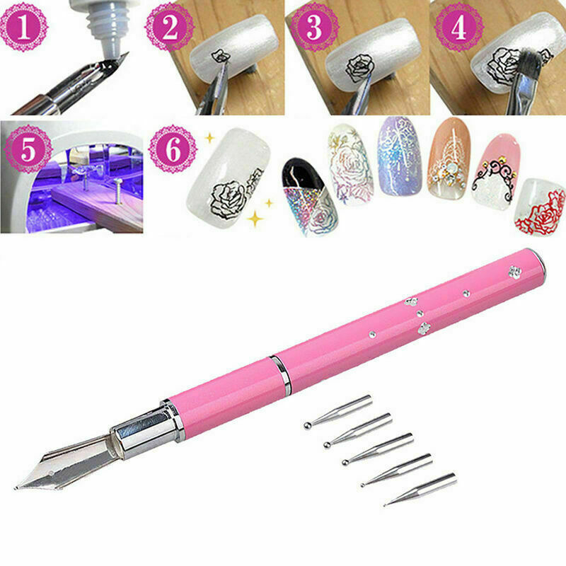 5 in 1 Gel Design Painting Pen Nail Art Brush Set For Salon Manicure DIY-To F5Y2