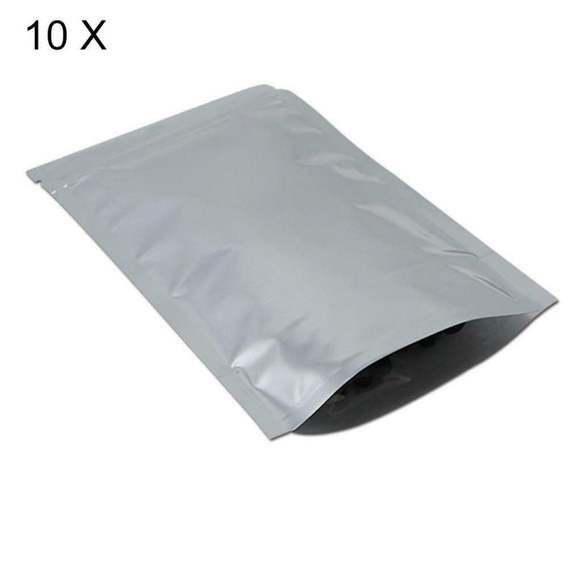 10Pcs Aluminium Foil Bag Packing Food Bags Ziplock Self-sealed Pouches FU73