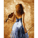 Painting By Numbers Kit DIY Violin Woman Canvas Oil Art Picture Home Decor