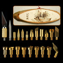 22PCS Wood Burning Tool Kits Craft Set Soldering Pyrography Art Pen Brass OZ