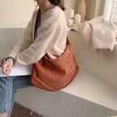 Solid Crossbody Handbag Women PU Leather Large Shoulder Bag (Light Brown)