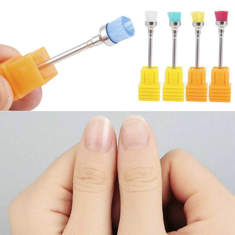 Pro Ceramic Drill Bit Nail Art Dust Brush Remover Nail Manicure Cleaner Tool-AU