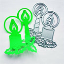Delicate Xmas Candle framed Metal Cutting Dies Scrapbooking Card Craft Decor  JR