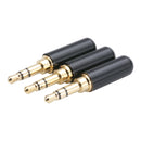 3x 3 Pole 3.5mm Male Repair Jack Plug Stereo Audio Headphone Soldering Connector