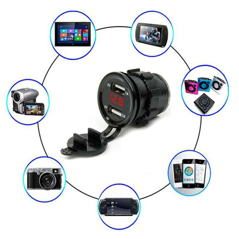 12V Dual USB Car Lighter Socket Splitter Charger Plug Adapter Power