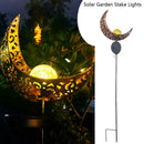 Garden Solar Lights Pathway Outdoor Moon Crackle Wrought Iron&Glass Globe Sta&+