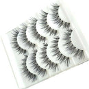 5Pair Thick Cross Natural Eye Lashes Extension Makeup False Eyelashes Clear Band