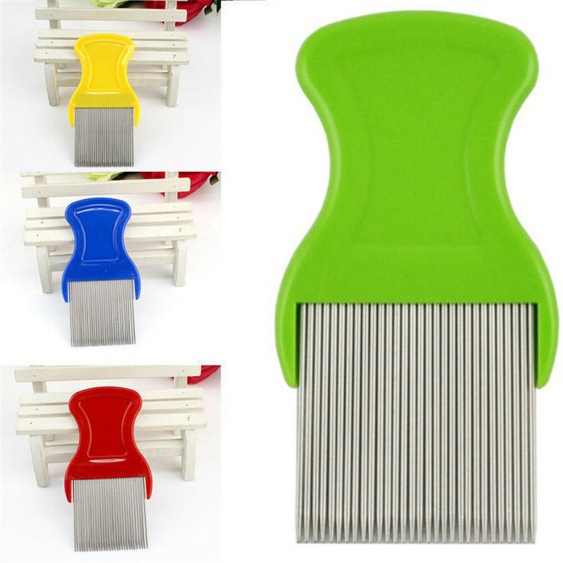 Comb Head Hair Lice Nit dog Safe Flea Eggs Dirt Dust Remover Steel Tooth BrushSE