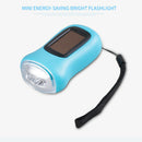 Solar Powered Hand Crank Flashlight Rechargeable LED with Clip Emergency Lights