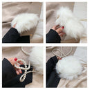 Shoulder Bag Fashion Faux Fur Handbag Soft and Comfortable Suede Handbag Ro E2Y4