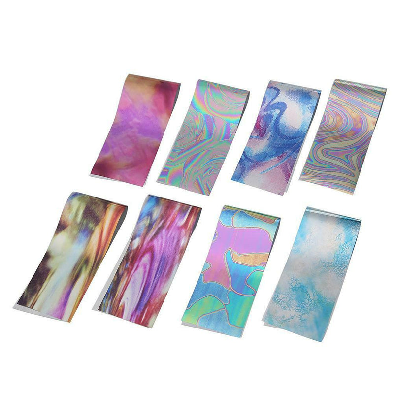 12pcs/set Starry Sky Shell Paper Transfer Print Gradual Ripple Nail Pasters