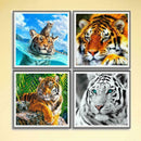 4 Pack Tiger DIY 5D Diamond Painting Kits Full Drill Cross Stitch Home Decor