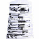 10pcs Salon Hair Cut Styling Hairdressing Barbers Combs Brush Set Black