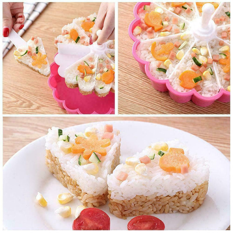 1* Cake Plate Sushi Mold Set Creative Heart Shaped Mold For Birthday Sushi Q0S4