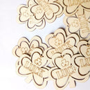 10pcs Wooden Pendant 3 Leaves Shamrock Shape DIY Festival Party Hanging Ornament