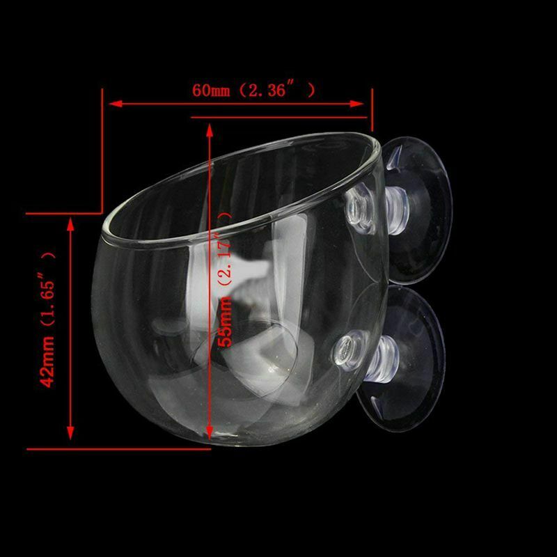 2X Glass Aquatic Plant Cup Pot 4X Suction Cups Fish Tank Aquarium Aquascape A1Z1