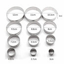 12PCS Cookie Cutters Stainless Steel Cookie Cutters Round Patisserie Cutter L3O1