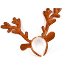 Brown Kids Christmas Headband Antlers Xmas Novelty Costume Reindeer Santa