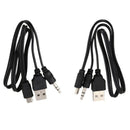 USB 2.0 to Mini A Male 3.5mm Jack Plug Audio Data Cable 45cm 2 Pcs Z8S1