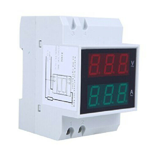 Digital Din-Rail LED Voltage Ammeter Current Meter Voltmeter AC80-300V 0.2- Z2D6