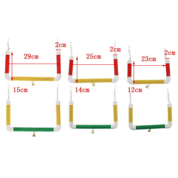 Pet Bird Parrot Cage Hanging Birds Stand Wood Swing Perch S