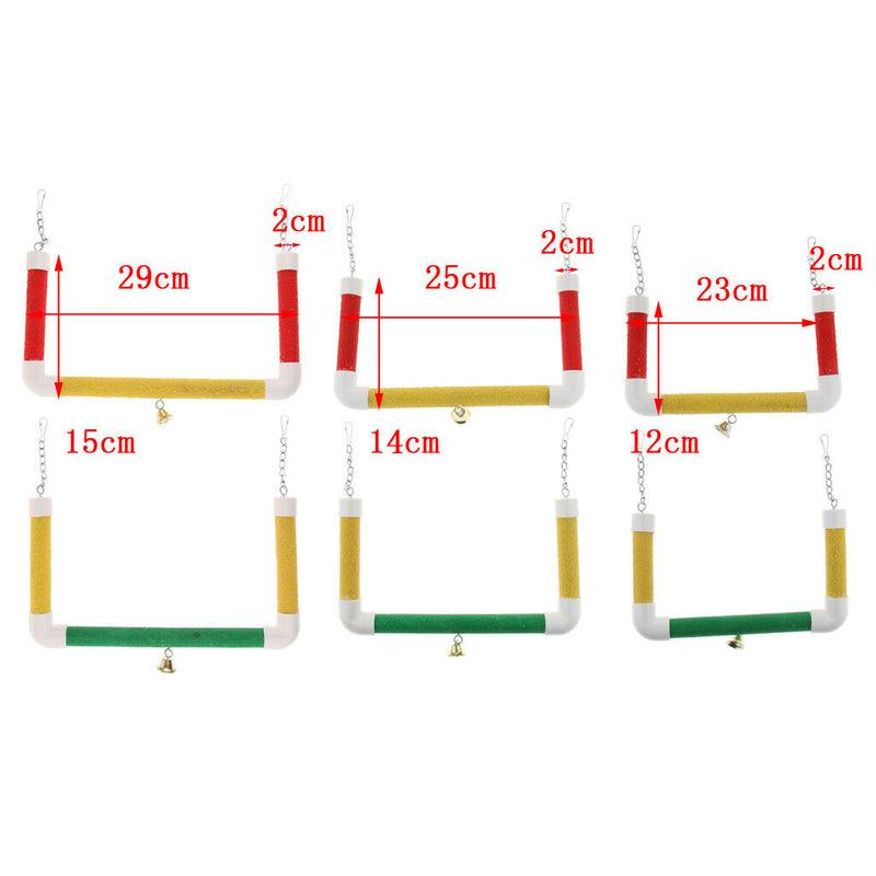 Pet Bird Parrot Cage Hanging Birds Stand Wood Swing Perch S