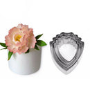 4pcs Stainless Steel Mold Bakeware Pastry Tools Heart Peony Flower Cake Fon N8U2