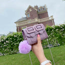 Women Mini Messenger Bags Alligator PU Retro Chain Shoulder Purse (Purple)