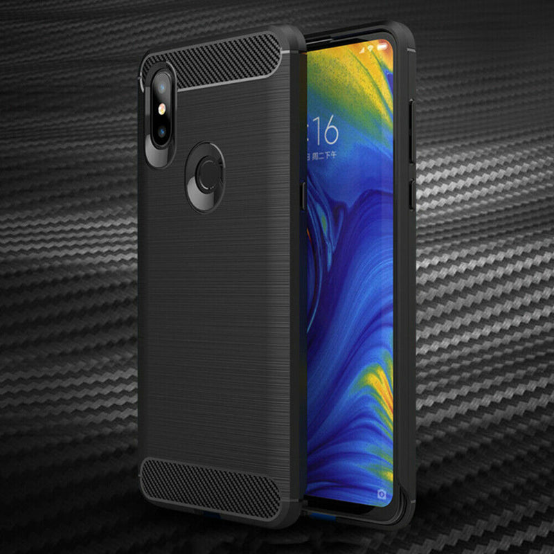 Soft TPU Phone Case Full Cover Brushed Carbon Fiber Mobile Protective Shell