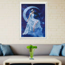 5D DIY Round Drill Diamond Painting Moon Goddess Cross Stitch Embroidery(C