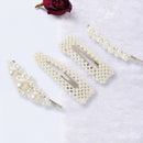 Pearls Hair Clips For Women Girls 4Pcs Large Bows/Clips/Ties For Birthday V F9C9