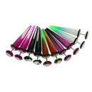 5 Pair Assorted Color Taper Double O-ring Cheater Illusion Ear Plug 1mm(12Gauge)