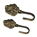 2Pcs Metal Rose Flower Curtain Tie Back Tieback Holders Wall Hooks Decor L9Q8