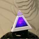 LED Pyramid 7 Colour Changing Digital Clock with Date Alarm & Temperature