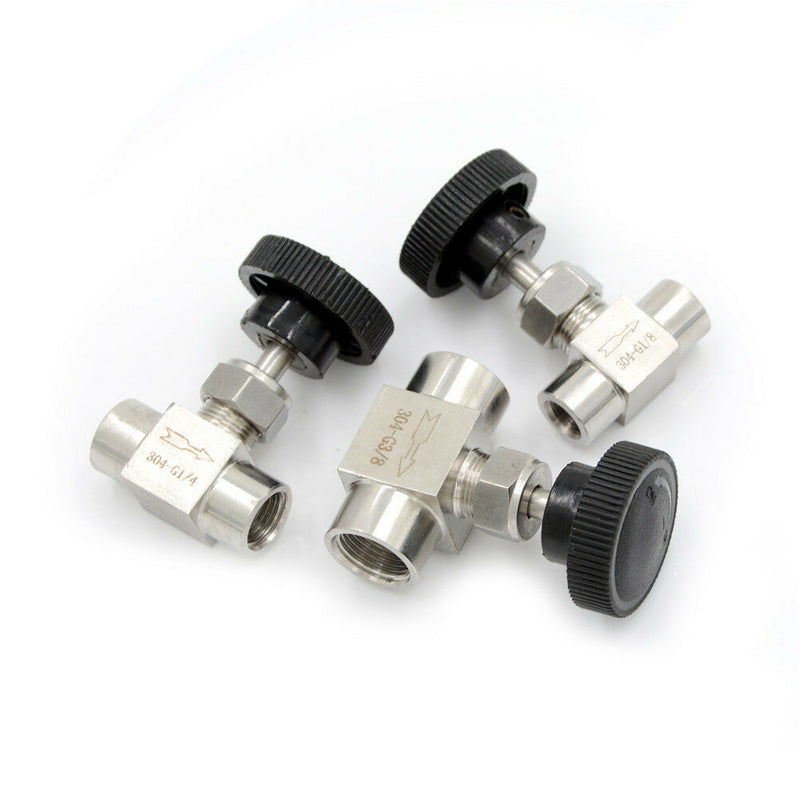 3/8"BSP Female Thread Stainless Flow Control Shut Off`Needle Valve Water Gas/ Bj