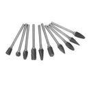 10Pcs 3x 6mm 1/4" inch Tungsten steel Solid Carbide Burrs Rotary Tool Drill Bit