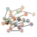12PCS 16G Tongue Ring Assorted Stainless Steel Barbell Body Piercing Jewelry
