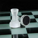 32pcs Traditional Glass Chess Board Set Game Frosted Transparent Chessboard Q8G9