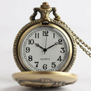 Large bronze embossed three pig retro pocket watch Fine chain embossed zodi J9O4