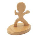 Wood Cell Phone Smart Phone Desk Stand Holder Table Decor - Tai Chi Boy