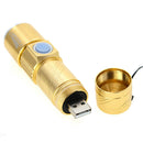 Outdoor Emergency USB Rechargeable 3-Mode Zoom LED Light Mini Flashlight Torch