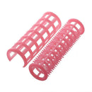 12 Pcs Pink Plastic DIY Hair Styling Roller Curlers Clips