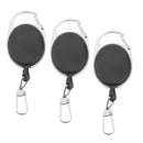 3Pack Retractable Extendable Nylon Wire 60cm Keychain Clip Badge Pull Key