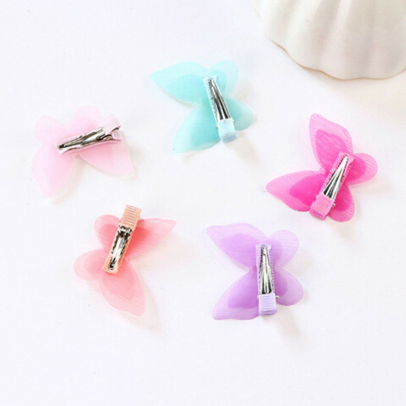 5X Bow Butterfly Hair Clips Girls Hair Grips Kids Hairpin Headwear Accessory  Z