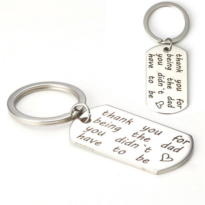 New Thank You for Being The Dad You Didn't Have To Be Stainless Letter Key MO