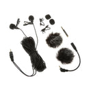 6 m / 19.68ft Dual-head Lavalier Microphone Professional Lapel Collar Mic