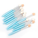 12Pcs Oval Cosmetic Eyeshadow Powder Sponge Brushes Set W/ Plastic Handle Random