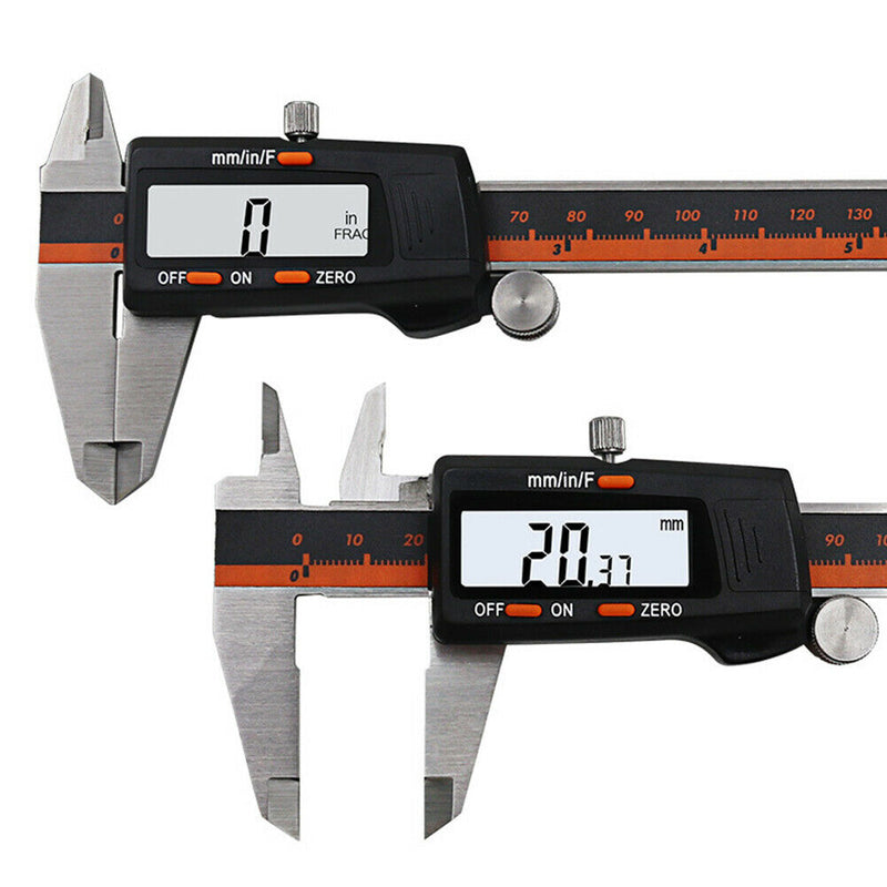 150mm Fraction MM Inch Stainless Steel Portable Digital Display Vernier Caliper