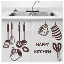 Removable Cooking Utensil Spatula Wall Mural Stickers Home Kitchen Coffee I6P6
