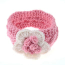 Knitted Flower Kids Hair Band Twist Woven Woolen Baby Headband(Pink) A